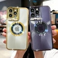 thumbnail image 2 of for iPhone 13 Pro Max Case Plating Magnetic 【Compatible with Magsafe】 Logo View Luxury Elegant Camera Protection Classic Screen Protector Metal Ring Phone Case for Girls Women -Purple, 2 of 6