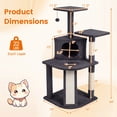 thumbnail image 3 of Gymax Cat Tree Multi-Level Cat Tower w/ Top Perches & Cozy Condo Climbing Ladder Light Gray, 3 of 10