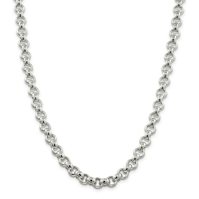 Chaîne Rolo en Argent Sterling 9,5 mm (Poids : 33,55 Grammes, Longueur : 18 Pouces)