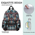 thumbnail image 5 of Boho Bohemia Geometric Line Art Backpack for School,Cute School Bag,Schoolbag with Adjustable Shoulder Straps & Padded Back,15.25"x11.5"x5.25", 5 of 6