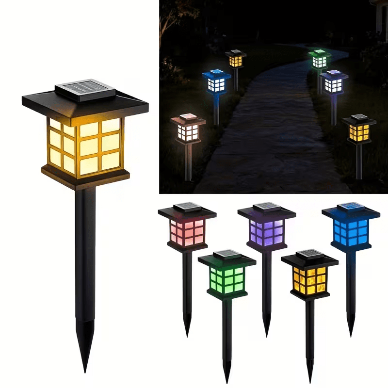 12 Pack LED Solar Outdoor Lights - Automatic Sidewalk Lights for Garden, Landscape, Path, Patio, Deck, Driveway（multi-colored）