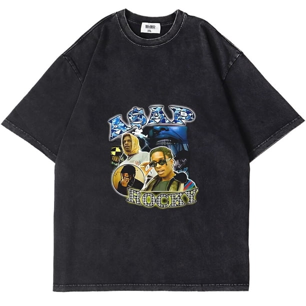 Eminem-Camiseta de Rap Hop para hombre, camisa Retro lavada, informal, de manga corta, de gran tamaño, con cuello redondo, Unisex