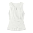 thumbnail image 4 of Omexry Cute Tops Women's Color Buttoned -Linen Sleeveless Top Ladies' Top Ladies' Tank Top, 4 of 7
