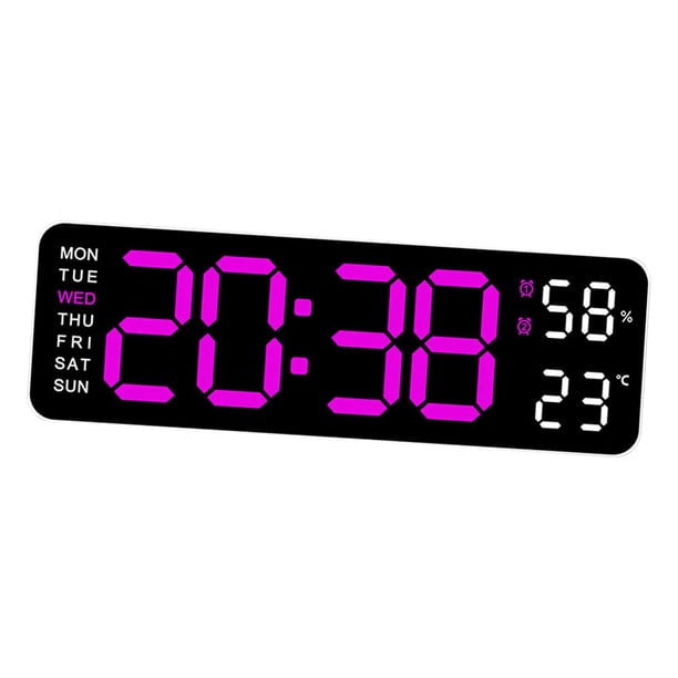 Reloj de decoración de pared Macarena Digital moderno Brillo automático luz blanca