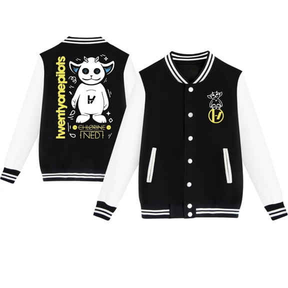 ZHENGLM Twenty One Pilots Baseball Jacket Long Sleeve Sweatshirt Baseball Jacket Unisex