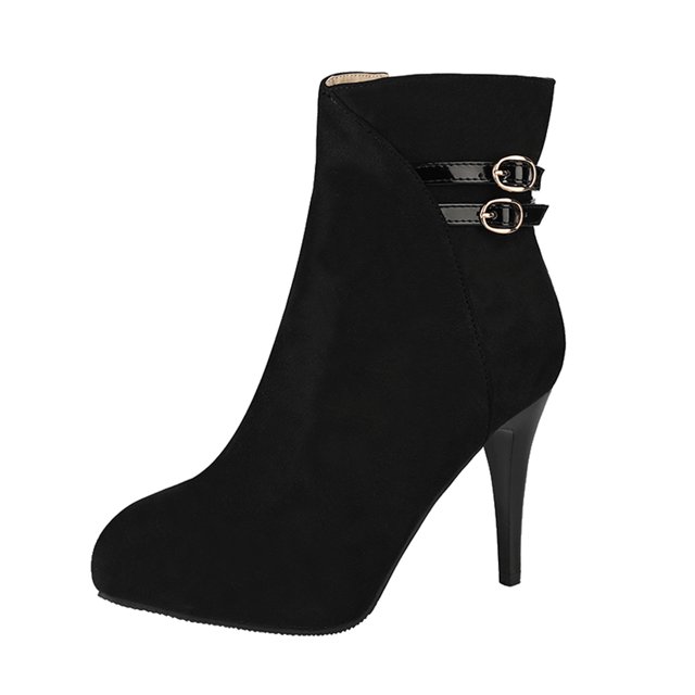 B91xZ Bottes de Combat pour Femmes Imperméables Randonnée Lacets Talon Bas Bottines Cheville, Noir 6.5