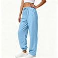 thumbnail image 5 of Noric Women's Jogger Pants High Waist Drawstring Elastic Waist with Pockets Adjustable‑Hem Relaxed‑Fit Casual Trousers, 5 of 6