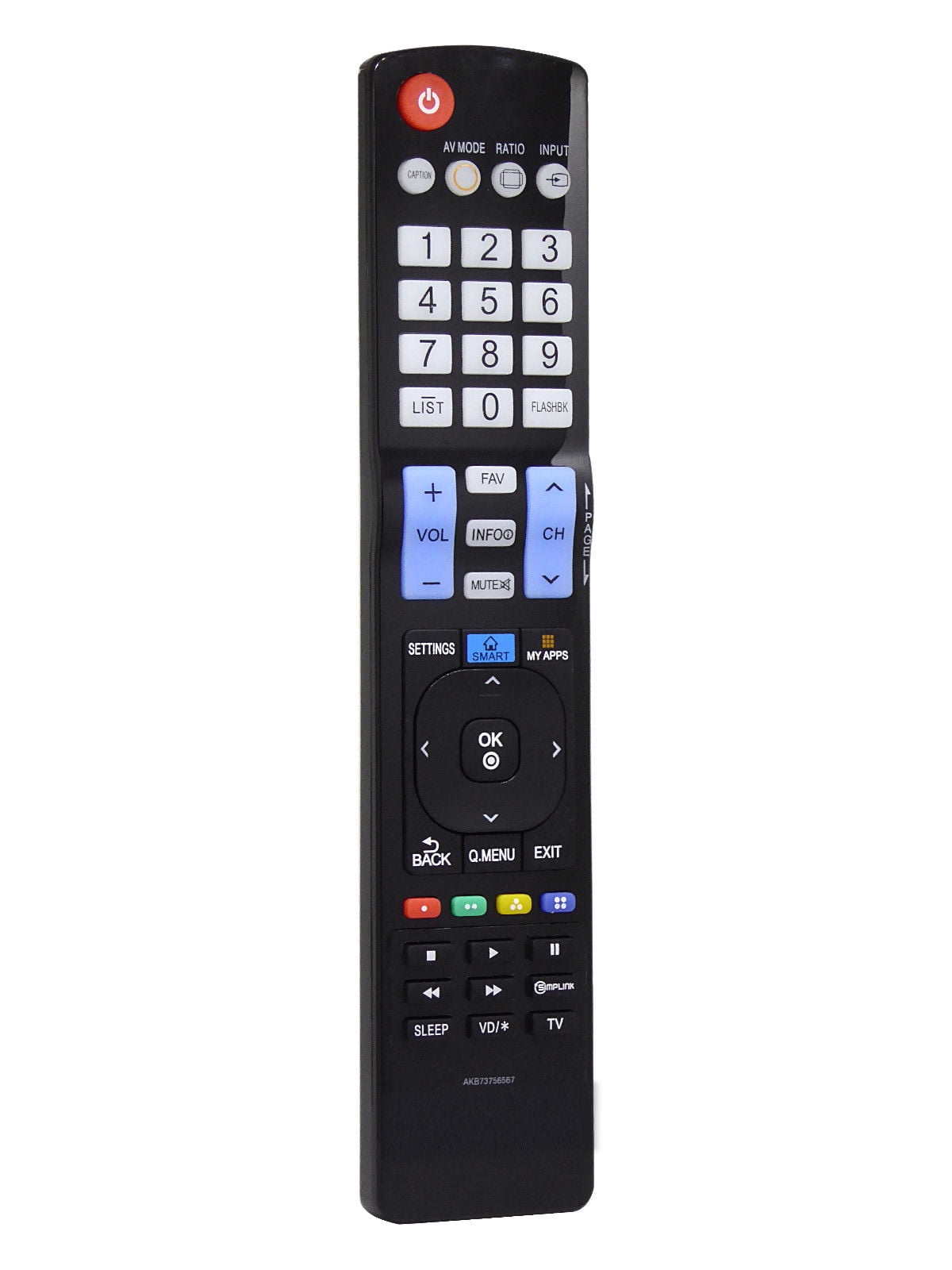 Generic AKB73756567 Remote Control for LG Televisions