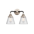 thumbnail image 4 of Innovations Lighting  Nouveau 2 Cone - 2 Light 14" Bath Vanity Light Black Polished Nickel/Seedy, 4 of 5