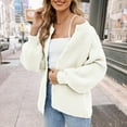 thumbnail image 5 of Womens Button Down Long Sleeve Chunky Soft Knit Sweater Fall Open Front Loose Casual Cardigan Coat White XL, 5 of 8
