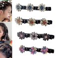 thumbnail image 1 of Pinzas para el cabello trenzadas con piedras de cristal brillantes, pinzas para el cabello triples con diamantes de imitación, pinzas para el cabello trenzadas para mujeres, pinzas para el cabello par, 1 of 8
