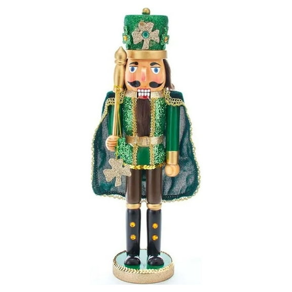 Kurt Adler 21.5" Leprechaun Holding an Gold Staff Christmas Nutcracker