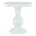 thumbnail image 1 of Linon Table d'Appoint Ronde en Tremble avec Base Piédestal, 26,5 Po de Hauteur, en Bois Peint Blanc, 1 of 12