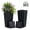 Black-2 Pack, variant on GreenShip 27" Tall Planters for Outdoor Indoor, Set of 2 with Drainage,Large Indoor Flower Pots with Drainage & Inner Shelf for Porch, Patio, and Front Door Decor