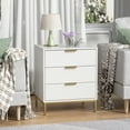 thumbnail image 6 of Eumyviv White Nightstand, Wood Beside Table with 3 Drawers Farmhouse Side Table for Bedroom Living Room, White H0148, 6 of 8