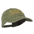 thumbnail image 5 of My Grandkids Love Me Embroidered Washed Cap - Olive Green OSFM, 5 of 5
