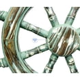 thumbnail image 5 of Nagina International 16" Antique Premium Pine Nautical Ship Wheel with Shades of White and Green | Nautical Home Decor & Gifts, 5 of 6