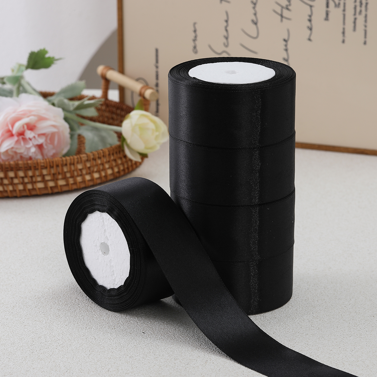10 rolls of 4cm wide decorative ribbons for gift wrapping, parties, holiday, total 225m