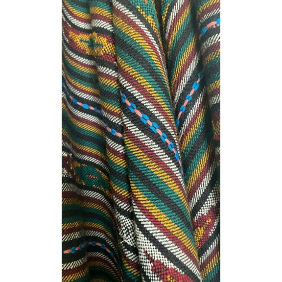 Baja Scarf Big Shawl Black Handmade Mexican Fabric Women Men Sofa Throw ~ NEW