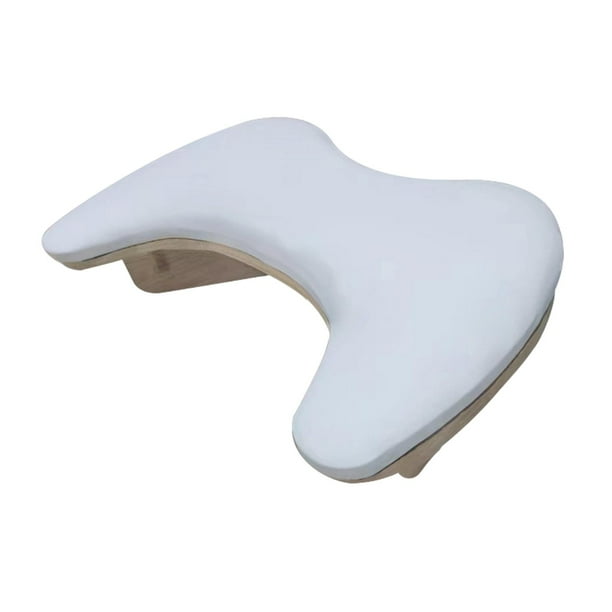 Reposabrazos en forma de U de cuero sintético para uñas acrílicas, cómodo y práctico. Blanco