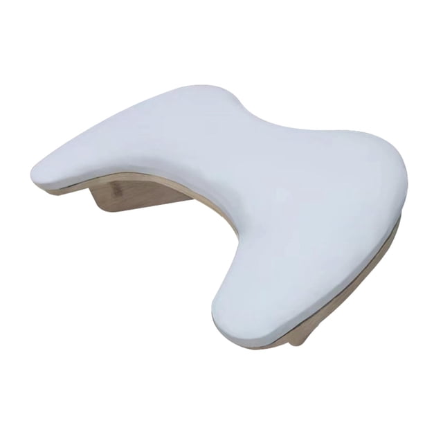 Reposabrazos en forma de U de cuero sintético para uñas acrílicas, cómodo y práctico. Blanco