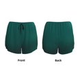 thumbnail image 3 of Balery Dark teal green Pantalones cortos deportivos para mujer con forro y dos bolsillos, elásticos, para entrenamiento, gimnasio, yoga-XX-Large, 3 of 7