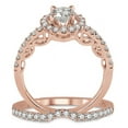 thumbnail image 3 of 1.00 carat Antique Floral Halo Bridal set with Round Cut diamond in 10k Rose Gold, 3 of 3