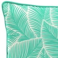 thumbnail image 5 of Jordan Manufacturing 16" x 16" Turquoise Palm Leaves Square Outdoor Throw Pillow with Welt, 5 of 10