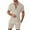 Beige, variant on KKBOTIVE Mens Summer Outfit Set Button Down Crewneck Shorts Sleeve Tracksuit Summer Adult Tracksuits, Hot Pink Size: S