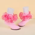 thumbnail image 6 of enyan Girls Lace Ankle Socks Trim Double Layer Cute Comfortable Frilly Dress Ruffle Socks for Girls (Pink,4-6 Years), 6 of 7