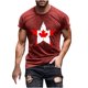 thumbnail image 2 of Tops para hombre, blusas y camisas de cuello redondo y manga corta para hombre. Camiseta de cuello redondo y manga corta con estampado de bandera canadiense para hombre. Blusa de algodón y poliéster p, 2 of 5