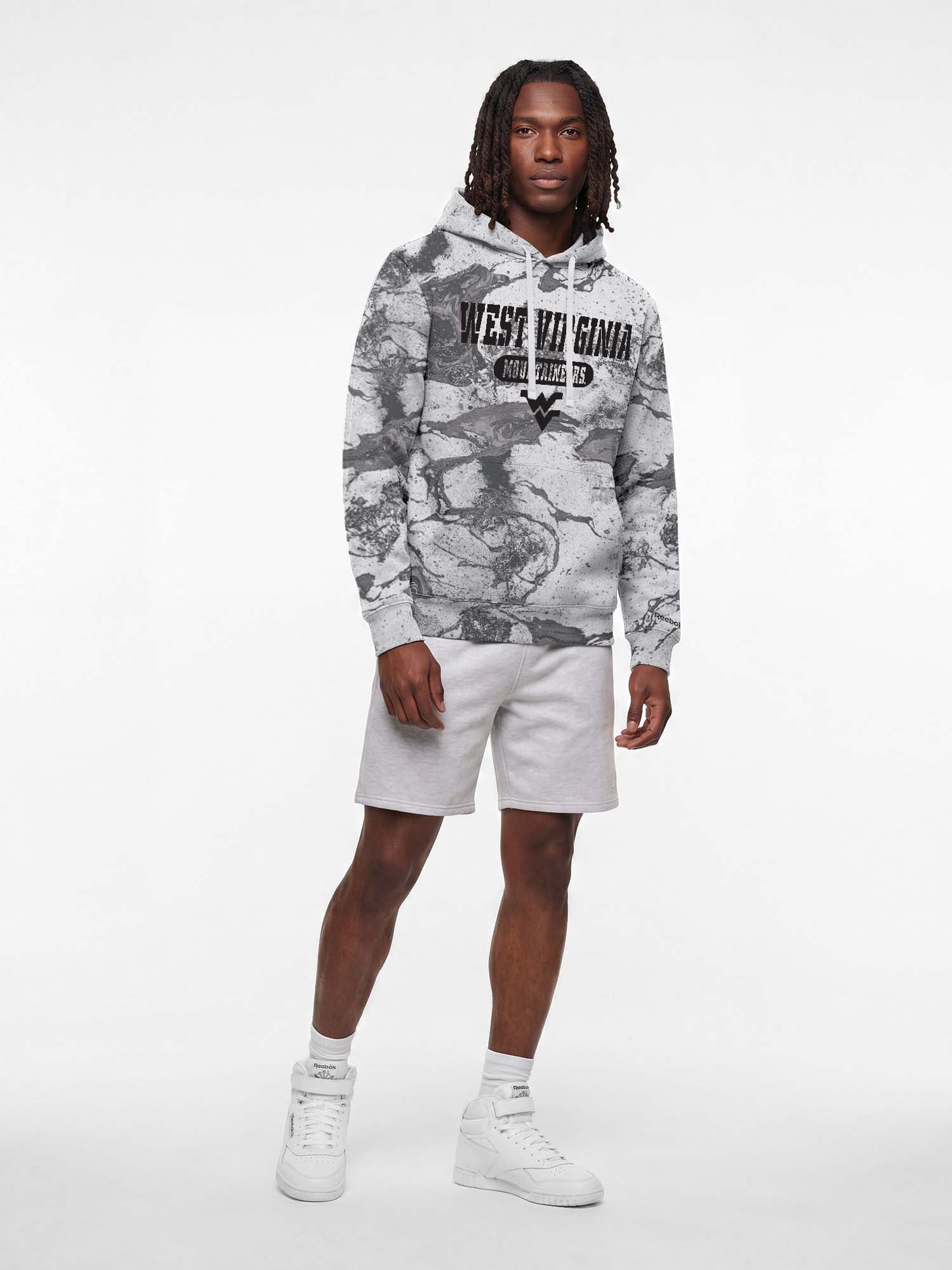 West Virginia Mountaineers Reebok Mens All Over Print Hooded Sweatshirt