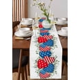 thumbnail image 4 of Table Runner Dresser Scarves 48 Inch Long,Independence Day USA Flag Heart Linen Dining Table Runners Star Stripe Polka Dot Green Leaves Tabletop Scarf for Wedding Holiday Party Kitchen, 4 of 9