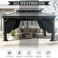 thumbnail image 6 of Pakunoda 4 Panel 13' X 6.5' Outdoor Curtains for 12' X 14' Gazebo, Waterproof Outdoor Privacy Curtain Panel set of 4, Black(Curtain Only), 6 of 8