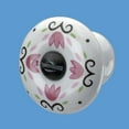 thumbnail image 2 of Renovators Supply Hardware Knobs and Pulls Kitchen Cabinet Knobs Handle Drawer Pulls 1.5" Porcelain Tulip Dresser Drawer Knobs, Round Cabinet Hardware Knobs w/Black/White Screw, 2 of 2