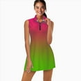 thumbnail image 2 of Pink green gradient Sports Dresses Women Tennis Dress with Separate Shorts One-Piece Slim Fit Golf Dress, 2 of 4