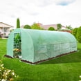 thumbnail image 2 of Patiojoy 10FT x 20FT x 6.5FT Portable Walk-in Greenhouse Outdoor Gardening Greenhouse w/ 2 Roll-up Zippered Doors 8 Side Mesh Windows, 2 of 9