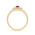 thumbnail image 2 of ANGARA Natural Solitaire Oval Ruby and Diamond Promise Ring in 14K Yellow Gold for Women (Size-6x4mm) | July Birthstone Jewelry for Her, 2 of 13