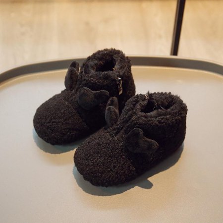 

Infant Toddler Warm Shoes Fall WInter Short Boots Cartoon Plush Doudou Shoes Little Boys Girls Lamb Wool Fleece Shoes