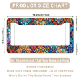 thumbnail image 3 of 1 Pcs Colorful Mandala License Plate Frame, License Plate Cover for Car Decorative Parts, Aluminum License Plate Bracket Holder Rust-Proof Weather-Proof for US Standard Car, 3 of 9