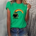 thumbnail image 1 of Qiopertar T-shirts à Col Rond pour Femmes Imprimé Saint-Patrick Mode Confortable Blouses Féminines Tops Liquidation Livraison Gratuite Offres de la Semaine Liquidation, 1 of 6