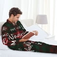 thumbnail image 4 of Salouo Wonderful Time Christmas Print Button-Front Long Sleeve Pajama Set for Men, Soft 2Pjs Men's Long Sleeve Sleepwear -Medium, 4 of 7