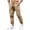 Khaki, variant on MXALUOB Men's Cargo Joggers Drawstring Cuffed Ankle Elastic Waist Pants with Multi Pockets Regular Fit Solid Color Pull On Trousers