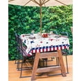 thumbnail image 3 of 4th of July Outdoor Tablecloth with Umbrella Hole and Zipper Red White and Blue Stars Stripes Tablecloths 60x102 Waterproof Table Cloths Patriotic Patio Table Cloth Cover for Independence Day Party, 3 of 6