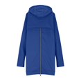 thumbnail image 5 of DHFJKG Womens Zip Up Long Hoodies Solid Color Mid-Length Hooded Jacket With Pockets Winter Leisure Coat, 5 of 6