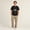 Black B, variant on men's Black Short Sleeve Crew Neck T-Shirt, Vintage Floral Sun Graphic Tee, Summer Casual Top, Solenne Bloom with Grace Shirt