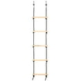 thumbnail image 1 of Wooden Swing Rope Ladder with 2 Hooks for Kids Climbing Obstacle Game Hanging Ladder for Swing Playground Play Set, 1 of 7
