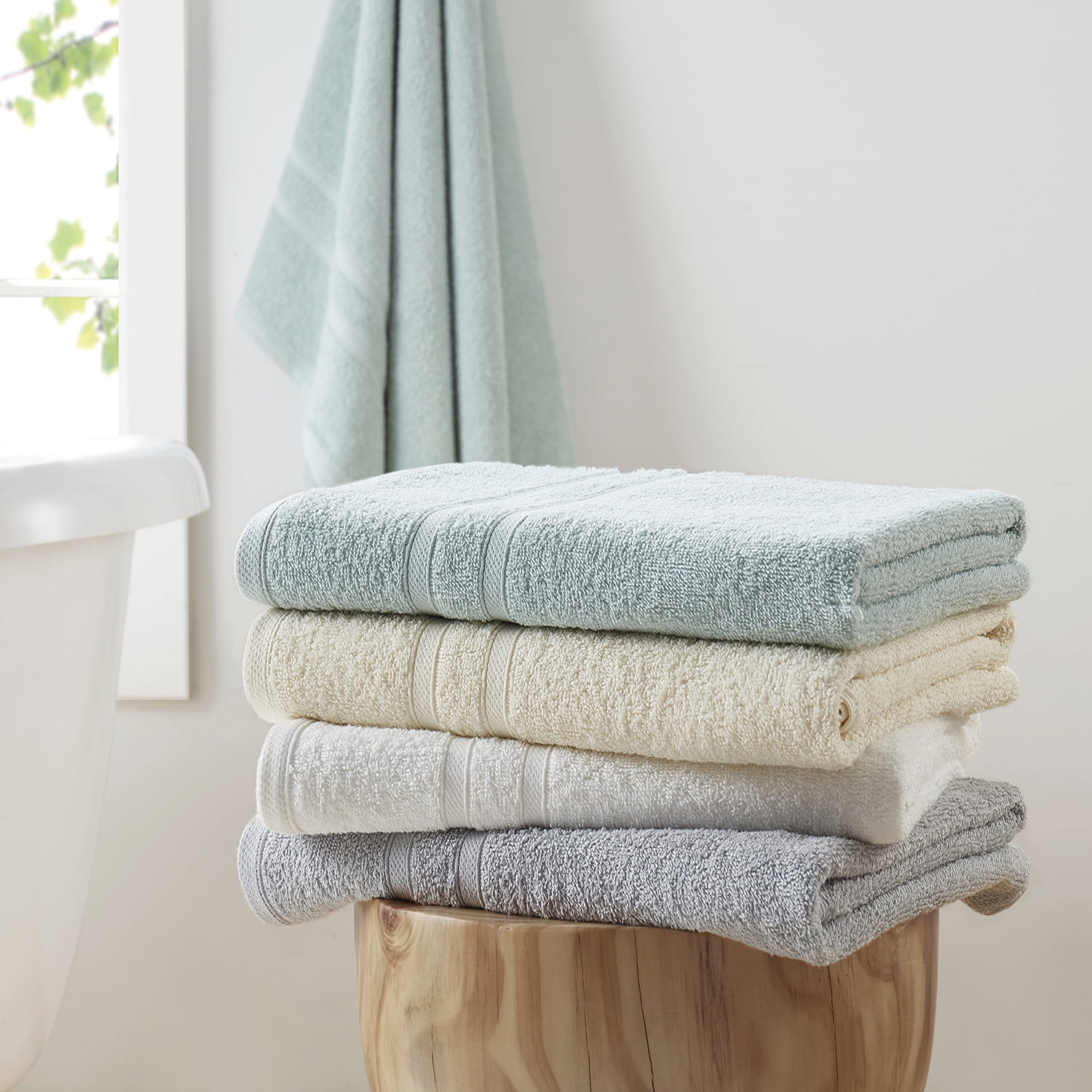 Clorox Bleach Friendly 2 Piece Bath Towel Set, 30" x 52", White