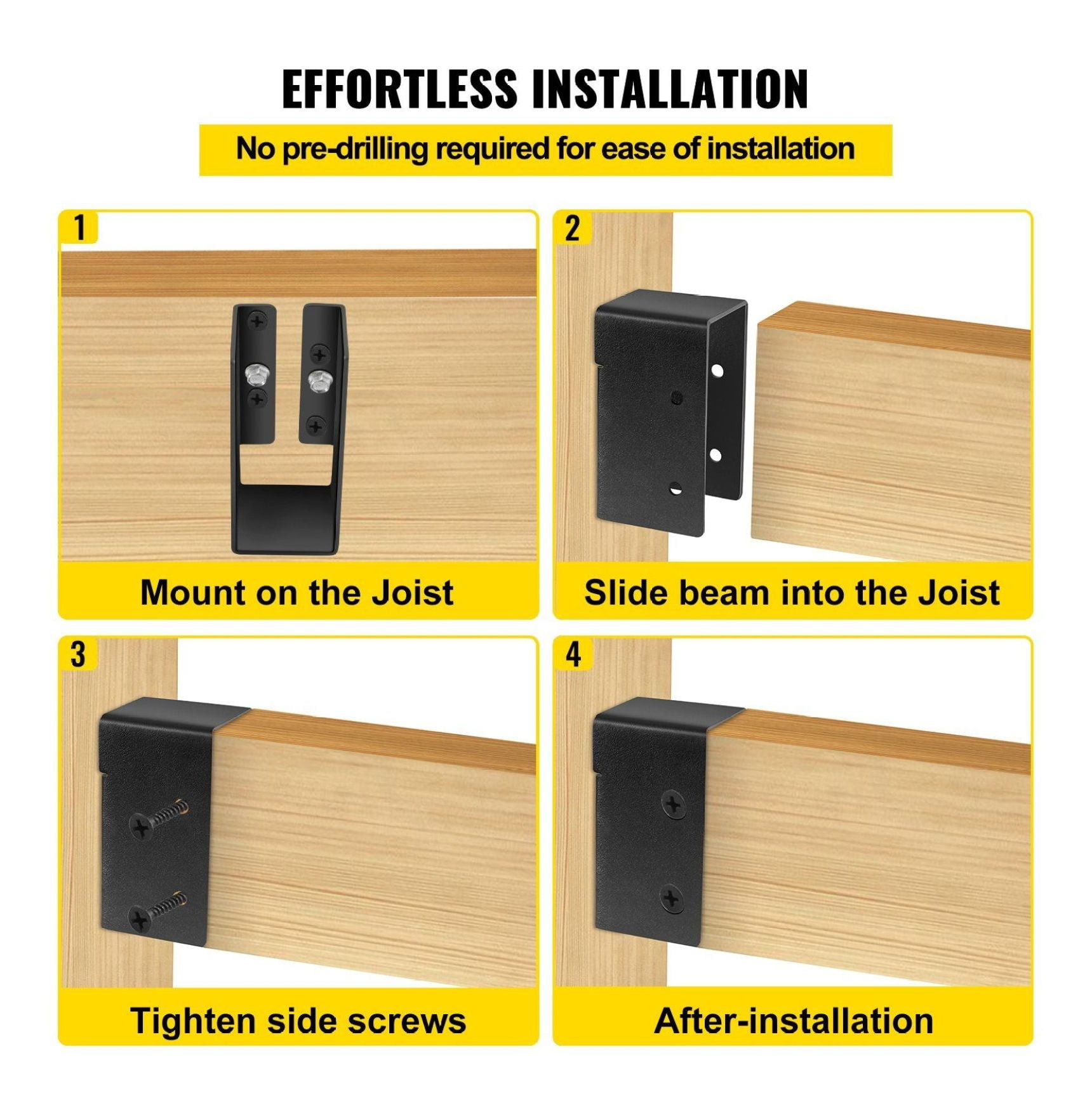 TriGol Joist Hangers 2x4, Concealed Flange, 24 Pack - Q235 Steel Plate, Powder-Coated, for 2x4 Lumber, 3.7" Outdoor Swing & Beam Support