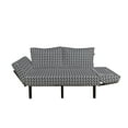 thumbnail image 2 of Black and Grey Futon Couch, Monotone Diagonal Rectangle Geometric Shapes Pattern on Black Background, Daybed with Metal Frame Upholstered Sofa for Living Dorm, Loveseat, Black and Grey, by Ambesonne, 2 of 4